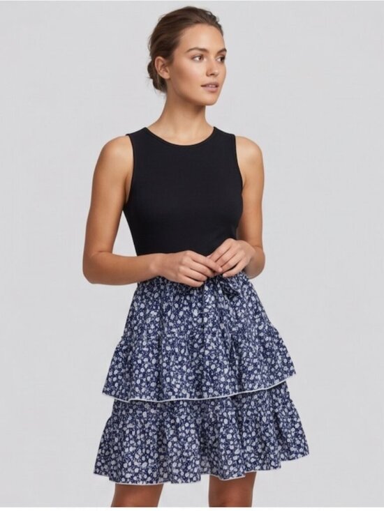By Design Dresses & Skirts - LAST ONE 🔥 Boho Floral Print Belted Layered Hem Dress